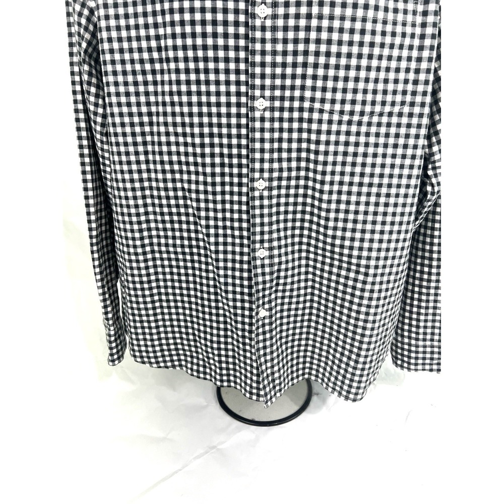 Old Navy button down shirt mens XL Long Sleeve Plaid Black - Picture 3 of 6